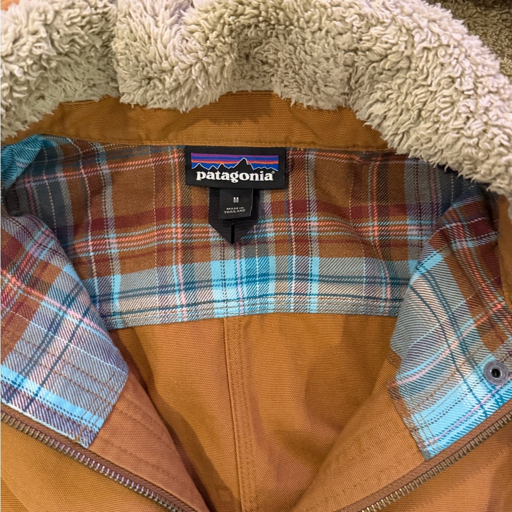 Patagonia Organic Cotton Canvas Sherpa Lined Jacket Hooded - Picture 2 of 7